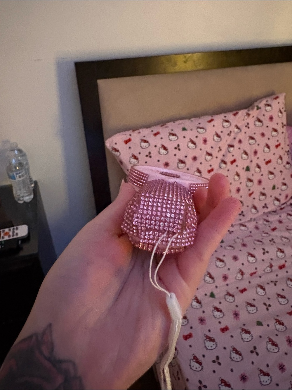 Pink Rhinestone Handheld Mini Fan - Picture 2 of 3